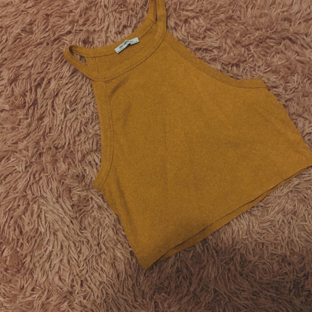 Crop tank top mustard yellow never used